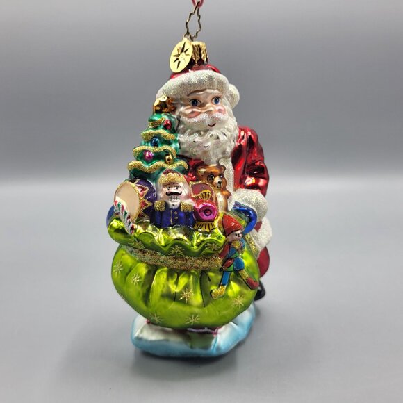 Christopher Radko Santa Claus Christmas Tree Ornament Glass Blown Chimney Scene - Picture 10 of 16